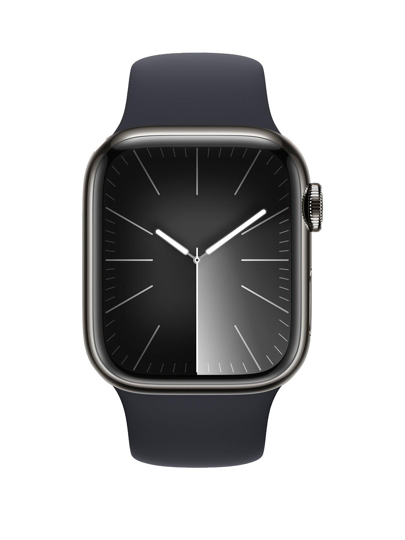 Image 2 of 8 of Apple Watch Series&nbsp;9 GPS + Cellular 41mm Graphite Stainless Steel Case with Midnight Sport Band - S/M