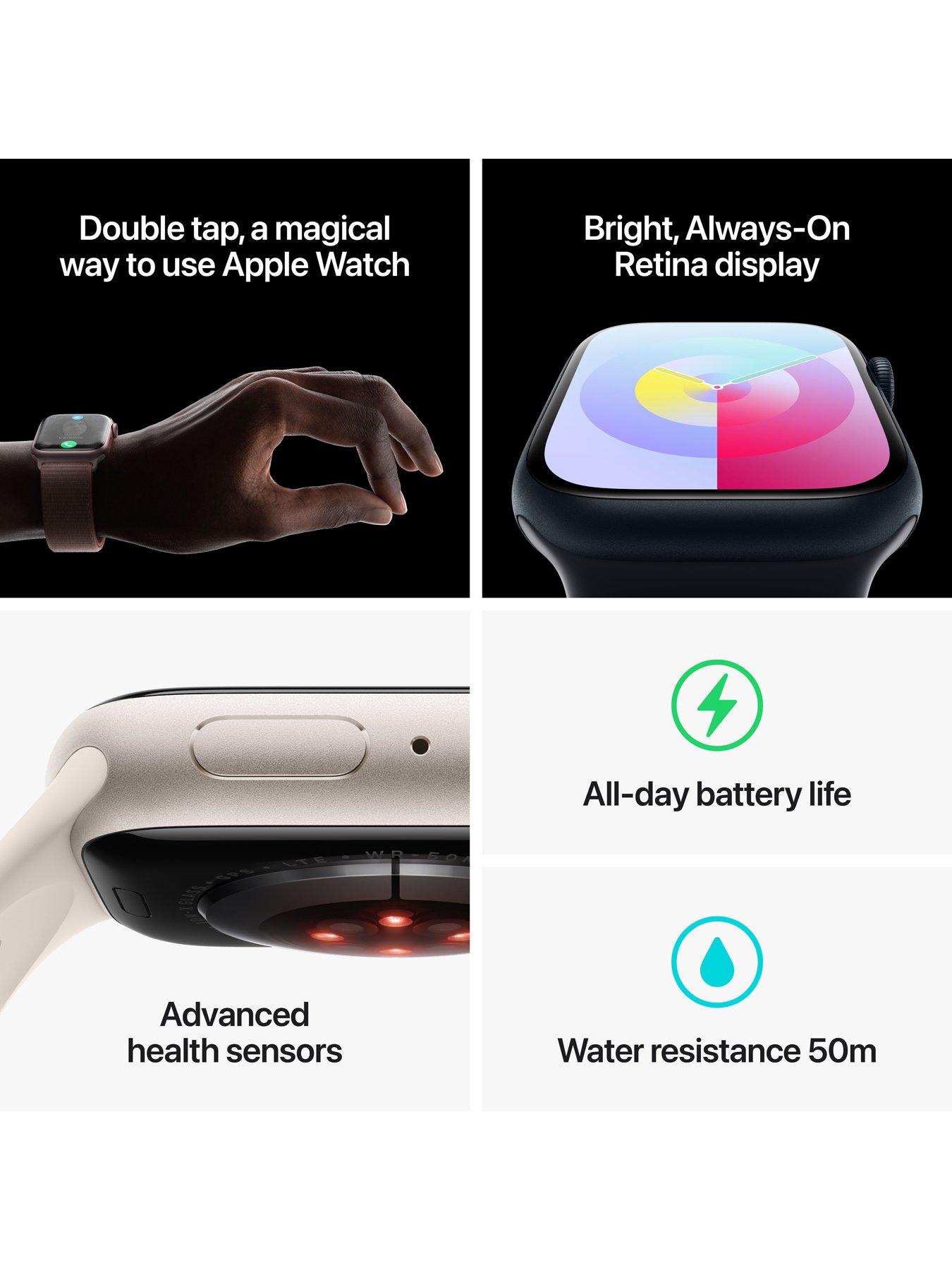 Image 6 of 8 of Apple Watch Series&nbsp;9 GPS + Cellular 41mm Graphite Stainless Steel Case with Midnight Sport Band - S/M