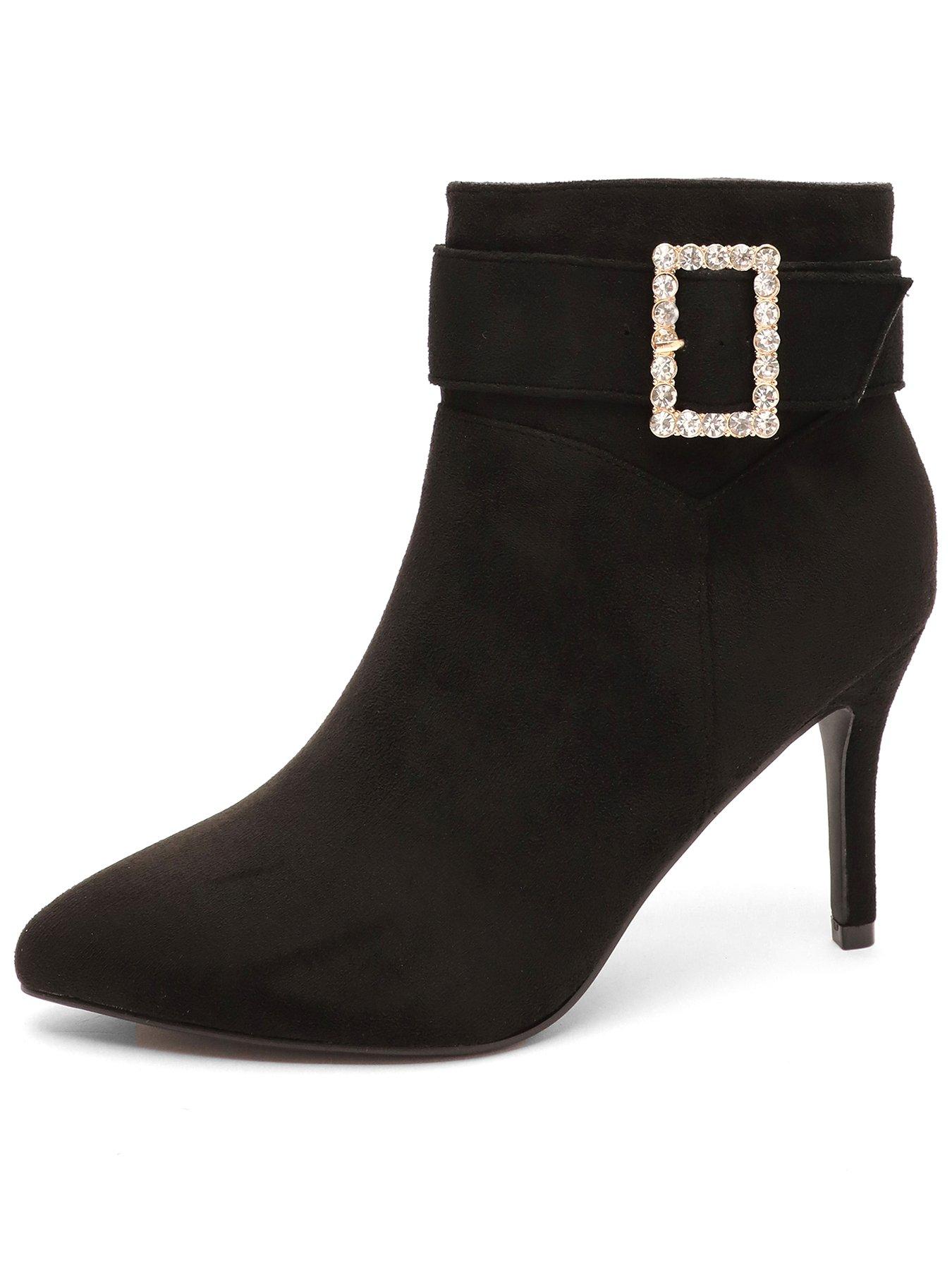 Quiz black hotsell ankle boots