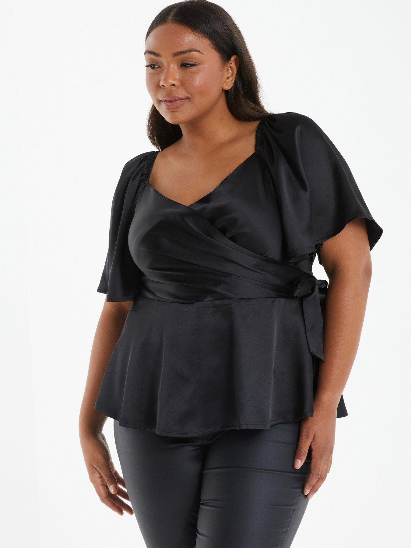 Plus size hot sale wrap tops