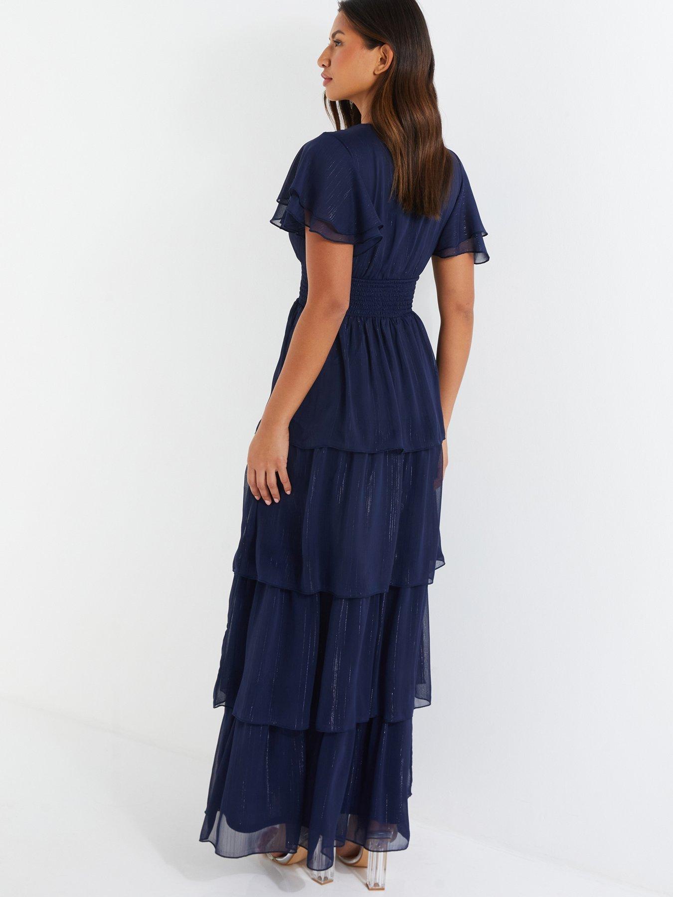 Quiz navy clearance long dress