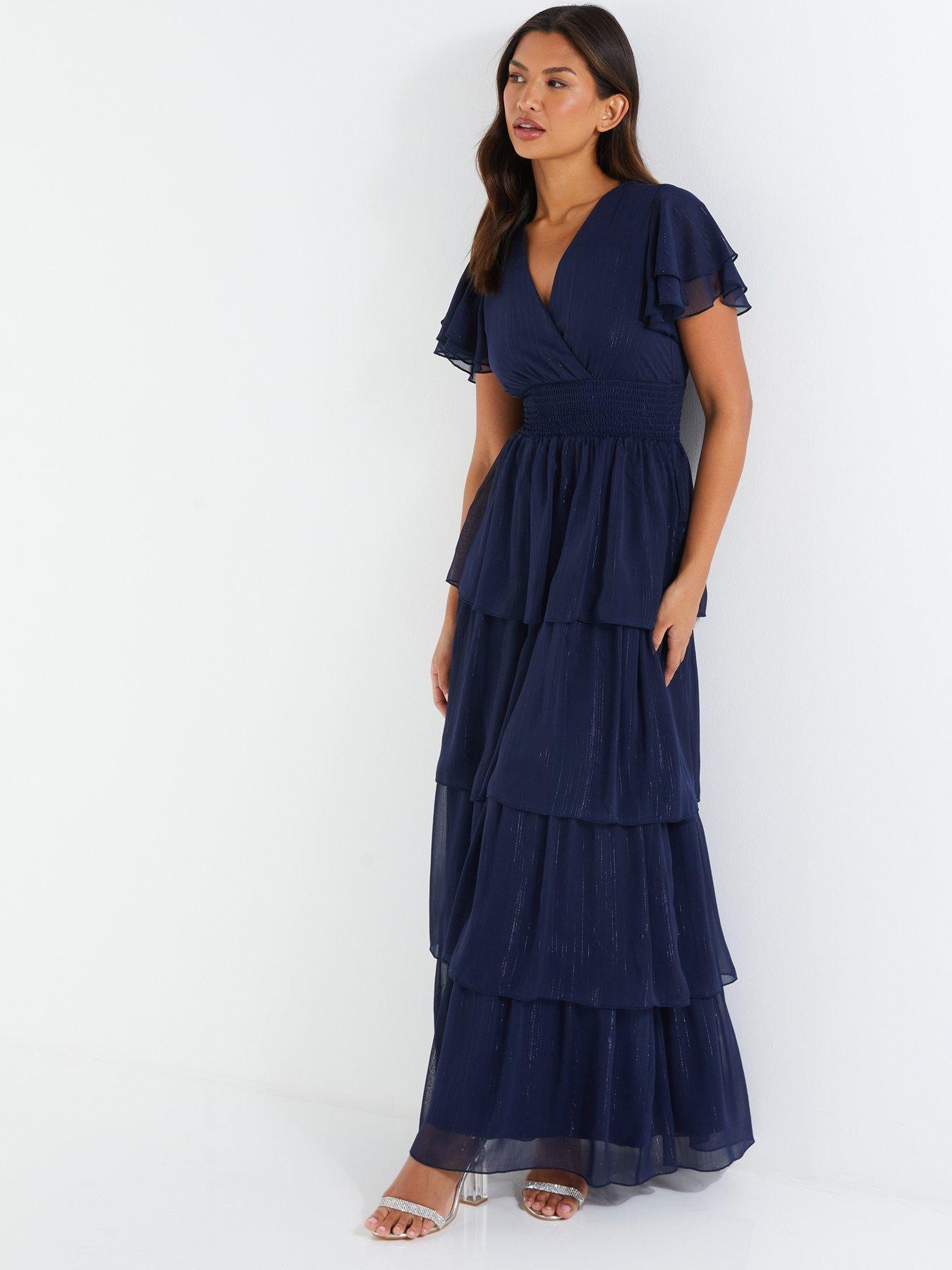 Quiz navy hot sale maxi dress