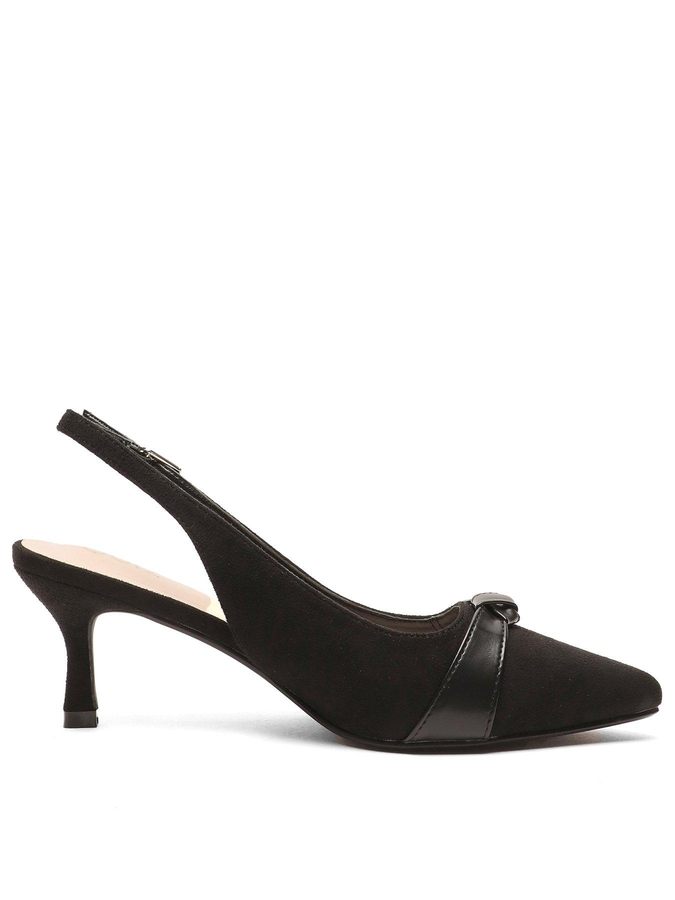 Black slingback best sale court shoes