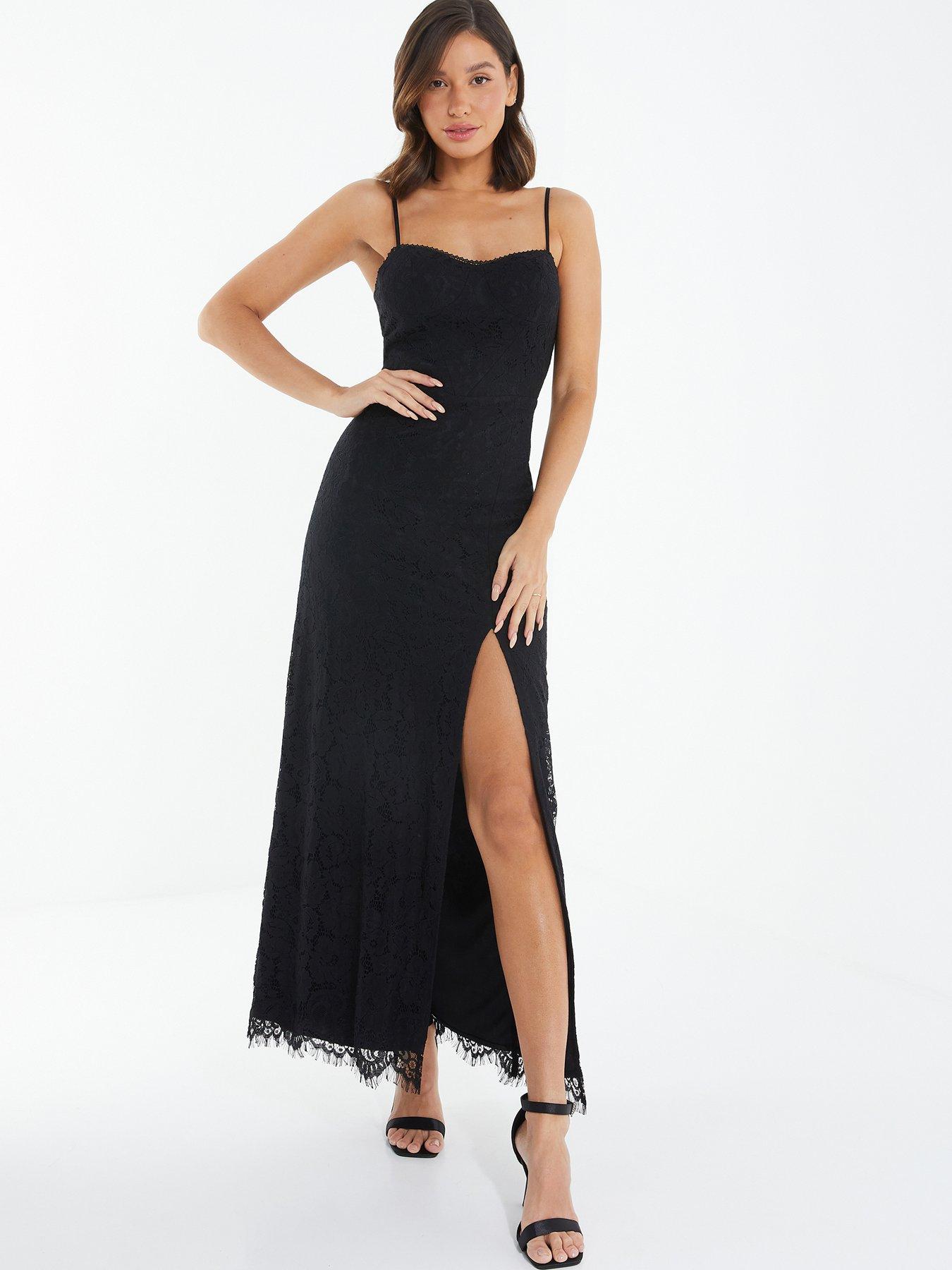 Black Split Leg Maxi Dress Flash Sales