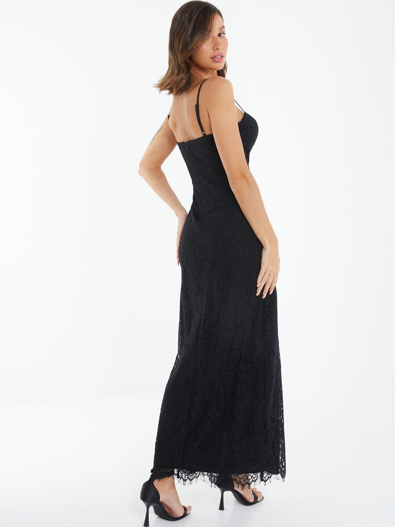 Black lace clearance maxi dress uk