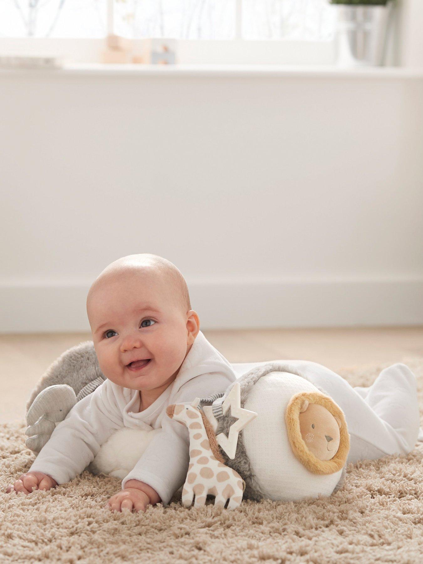 Mamas Papas Tummy Time Roll Welcome to the World Grey very