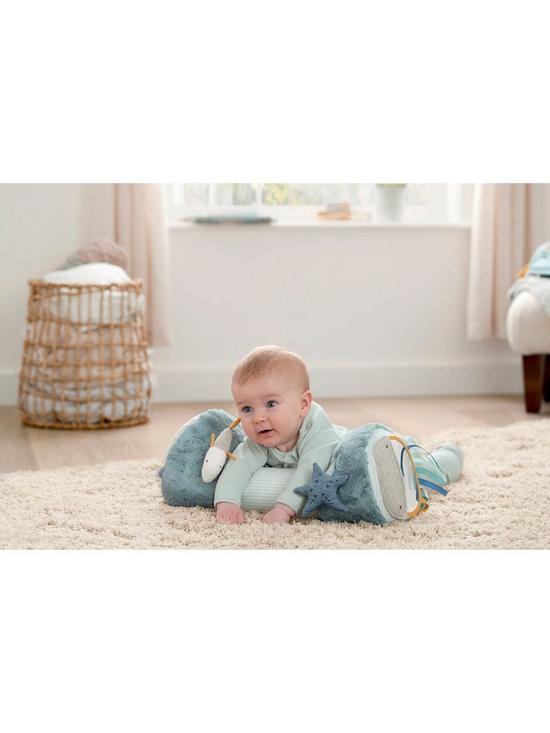 front image of mamas-papas-tummy-time-roll-welcome-to-the-world-blue