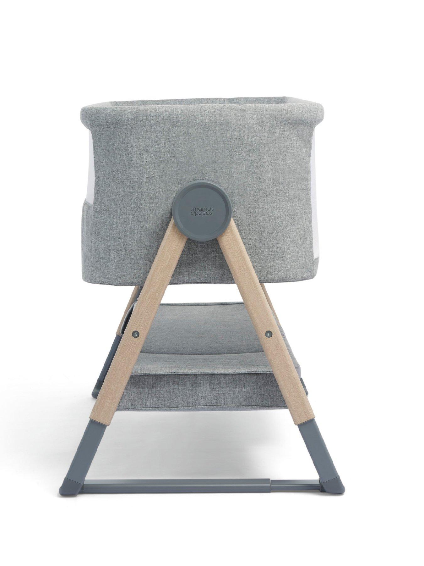 Image 5 of 7 of Mamas & Papas Lua Bedside Crib Grey Bundle- Star/Grey