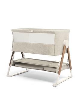 Product photograph of Mamas Papas Lua Bedside Crib Fawn Bundle- White from very.co.uk