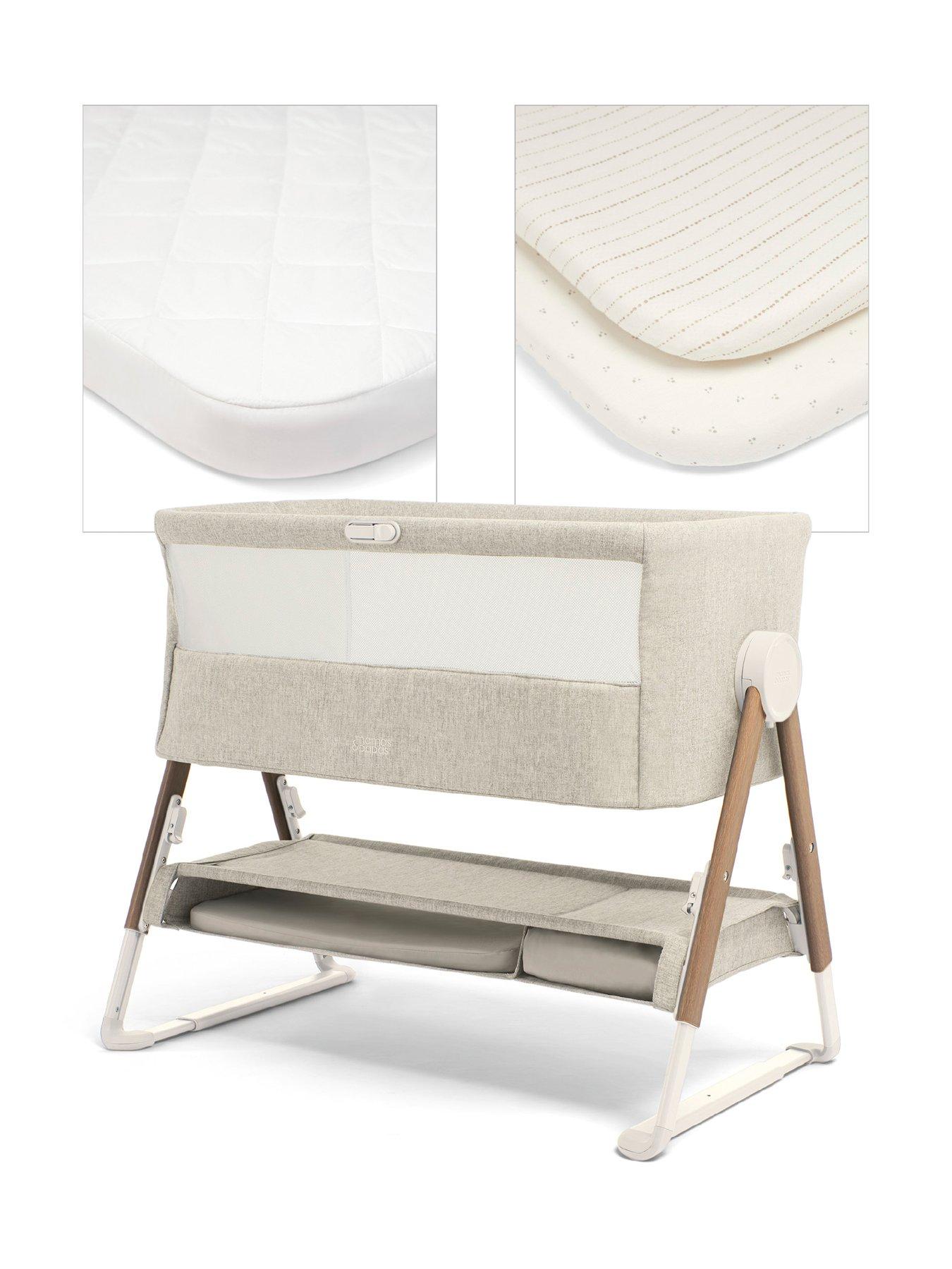 undefined Lua Bedside Crib Fawn Bundle- Oat