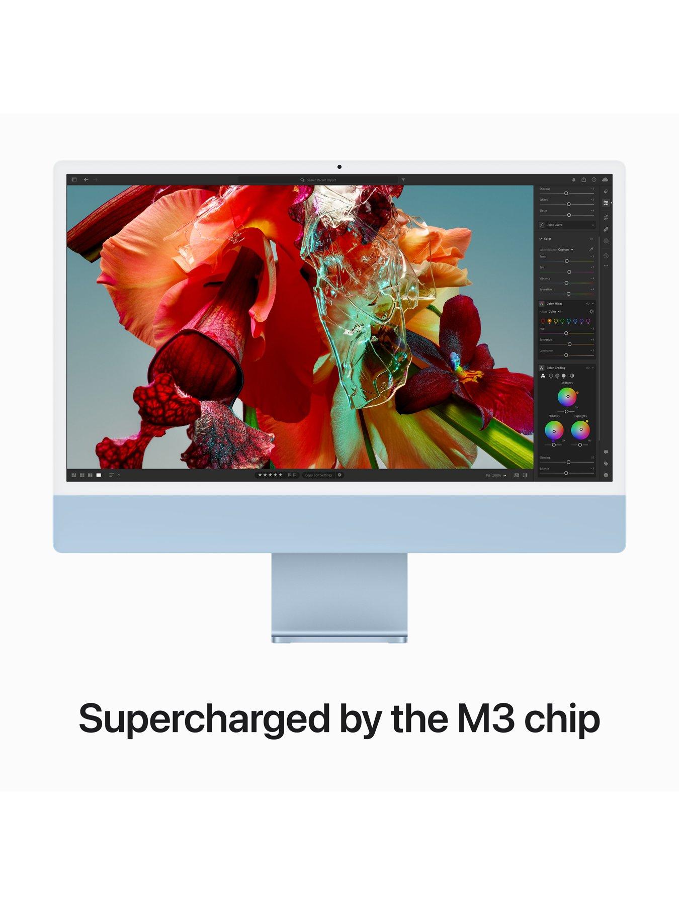 Image 4 of 7 of Apple iMac (M3, 2023) 24 inch with Retina 4.5K display, 8-core CPU and 10-core GPU, 256GB SSD - Blue