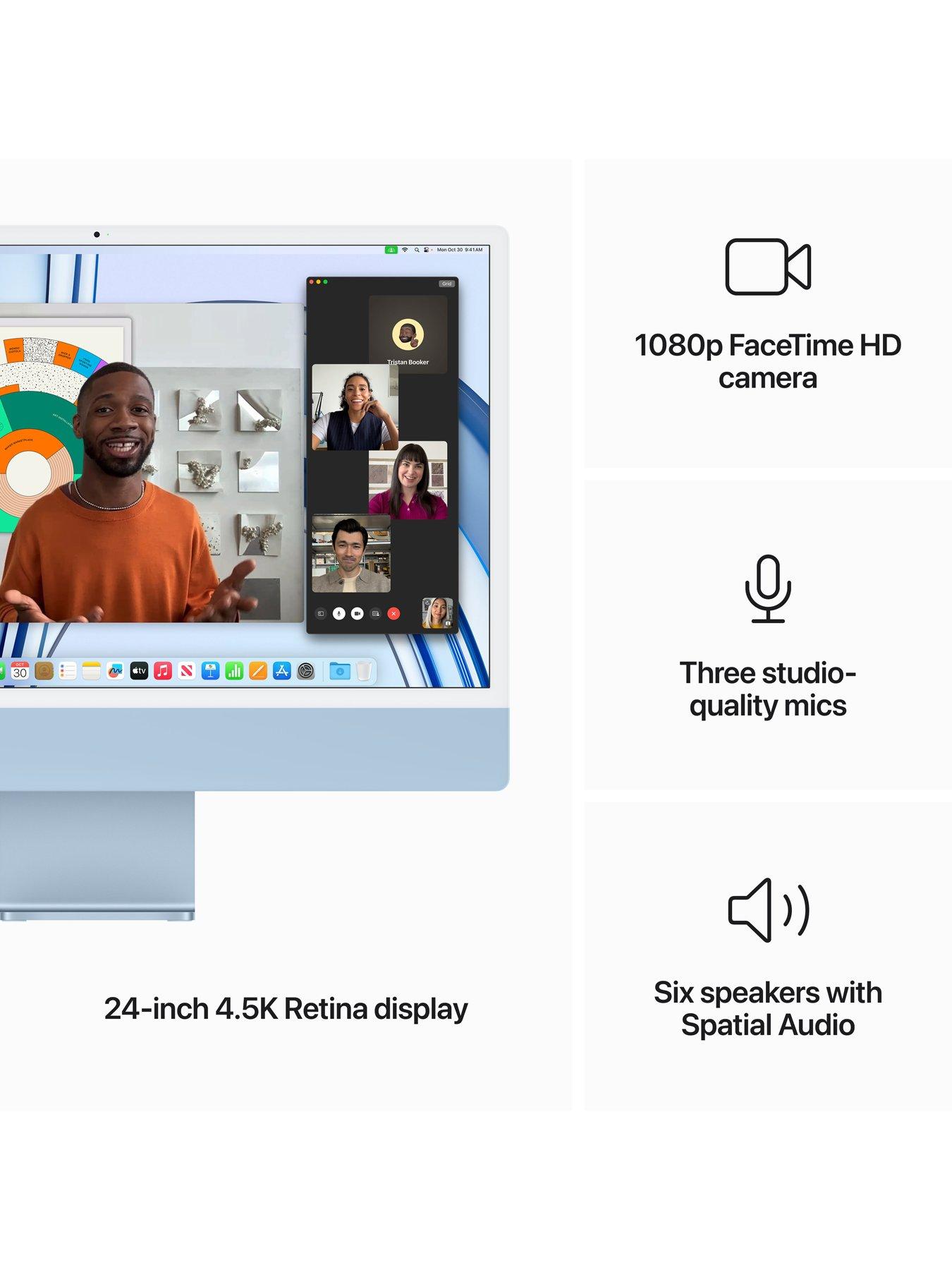Image 5 of 7 of Apple iMac (M3, 2023) 24 inch with Retina 4.5K display, 8-core CPU and 10-core GPU, 256GB SSD - Blue