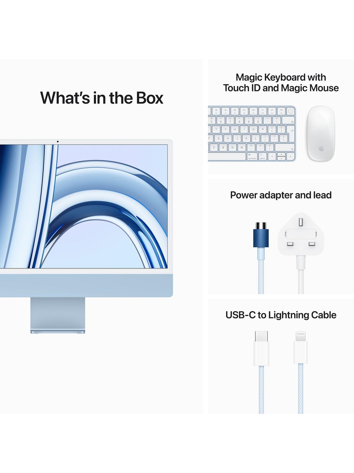 Image 7 of 7 of Apple iMac (M3, 2023) 24 inch with Retina 4.5K display, 8-core CPU and 10-core GPU, 256GB SSD - Blue