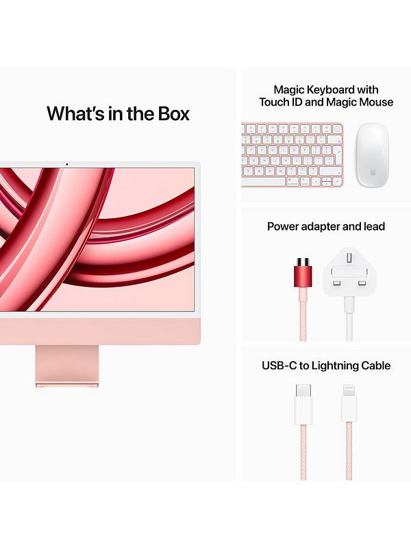 iMac (M3, 2023) 24 inch with Retina 4.5K display, 8-core CPU and 10-core GPU, 512GB SSD - Pink iMac (M3, 2023) 24 inch with Retina 4.5K display, 8-core CPU and 10-core GPU, 512GB SSD - Pink