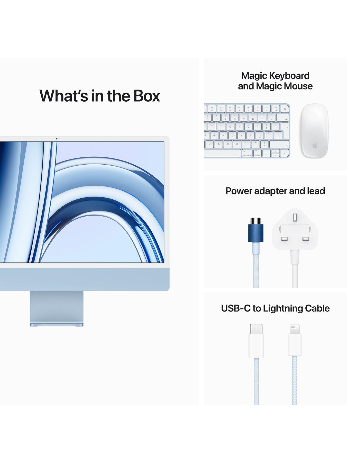 Image 7 of 7 of Apple iMac (M3, 2023) 24 inch with Retina 4.5K display, with 8-core CPU and 8-core GPU, 256GB SSD - Blue