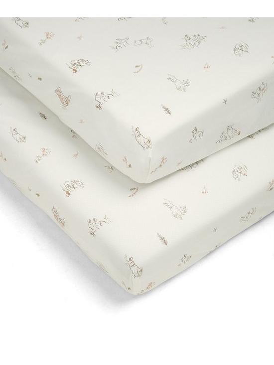 front image of mamas-papas-2-cotbed-fitted-sheets-bunnyfox