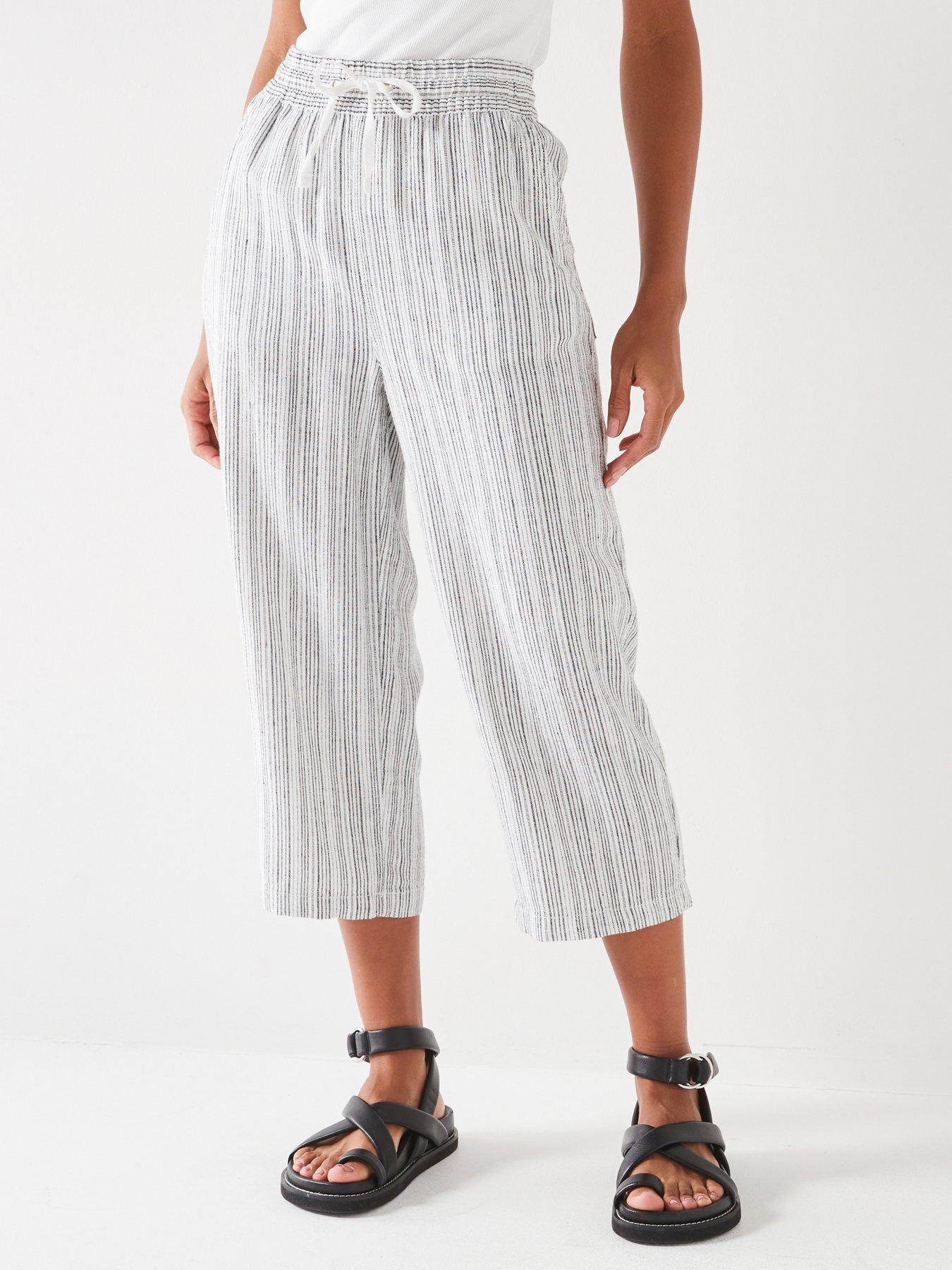 Striped black white pants online