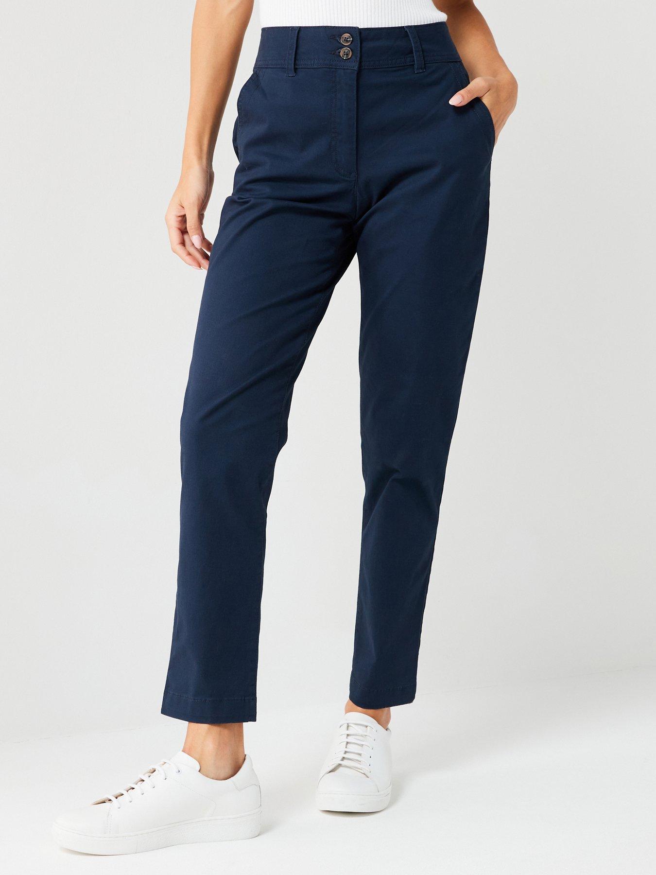 Navy Cotton Stretch Chinos, Ladies Country Clothing
