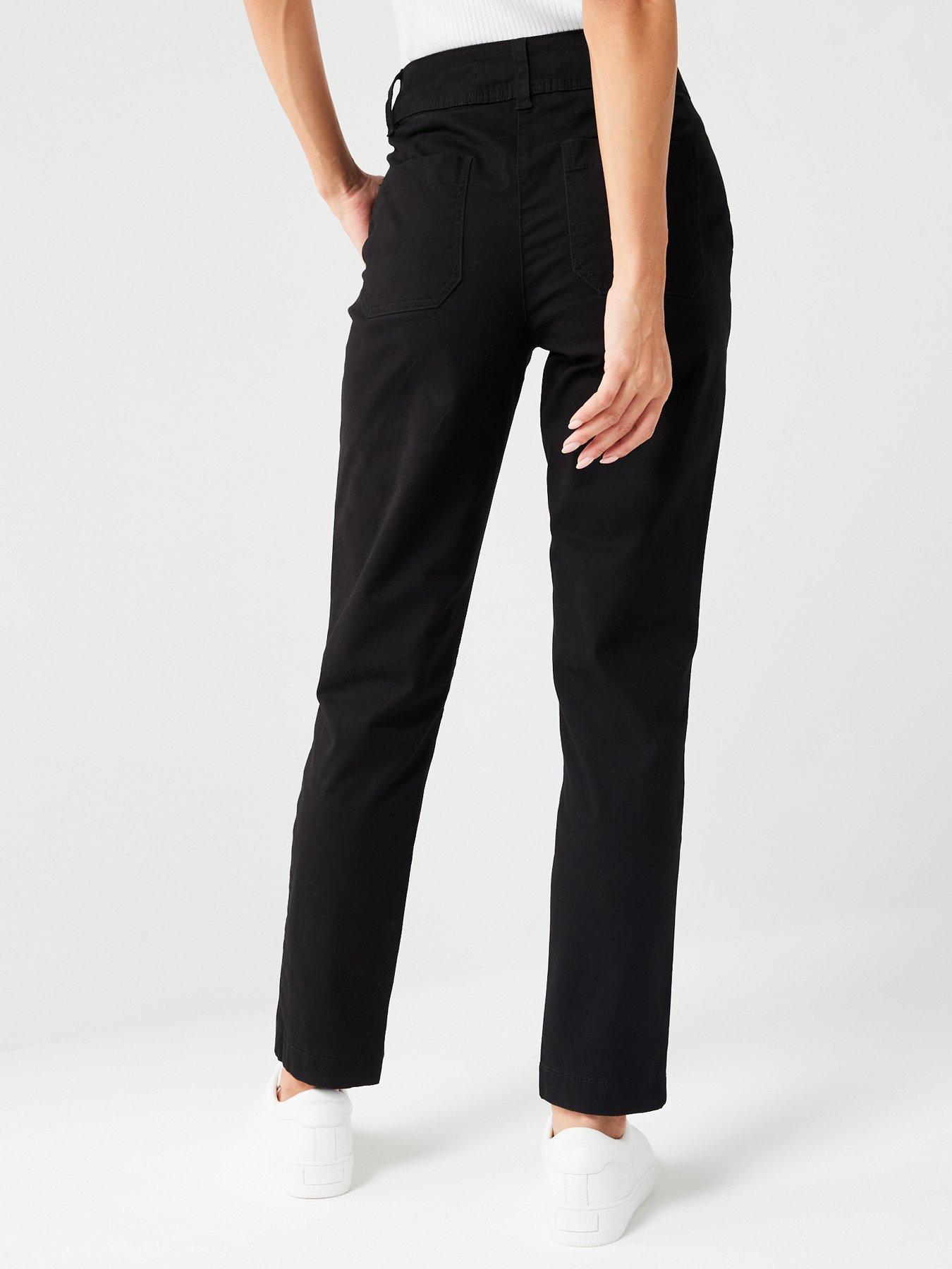 Everyday Girlfriend Chino Trousers - Black | Very.co.uk