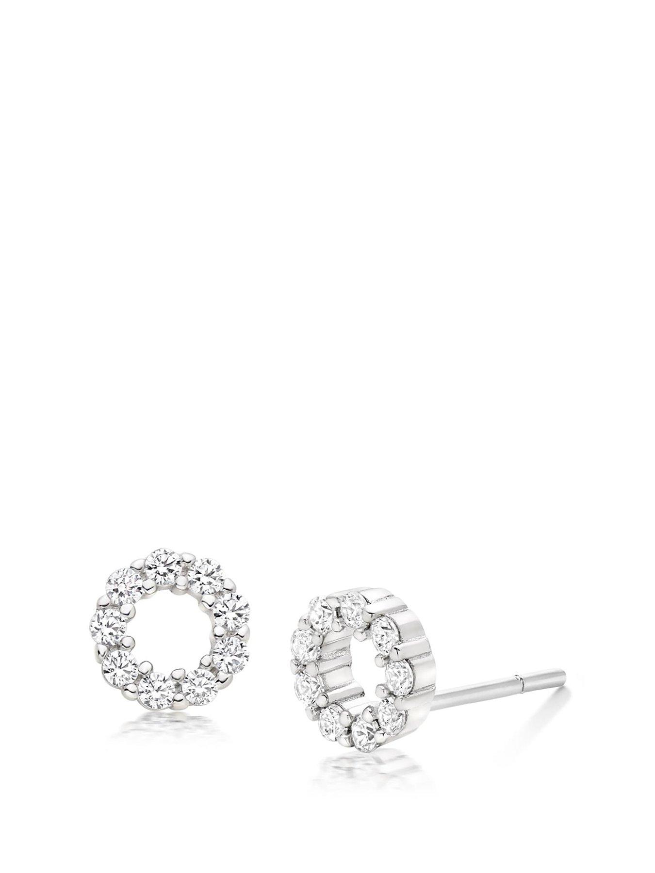 Beaverbrooks silver cubic hot sale zirconia stud earrings