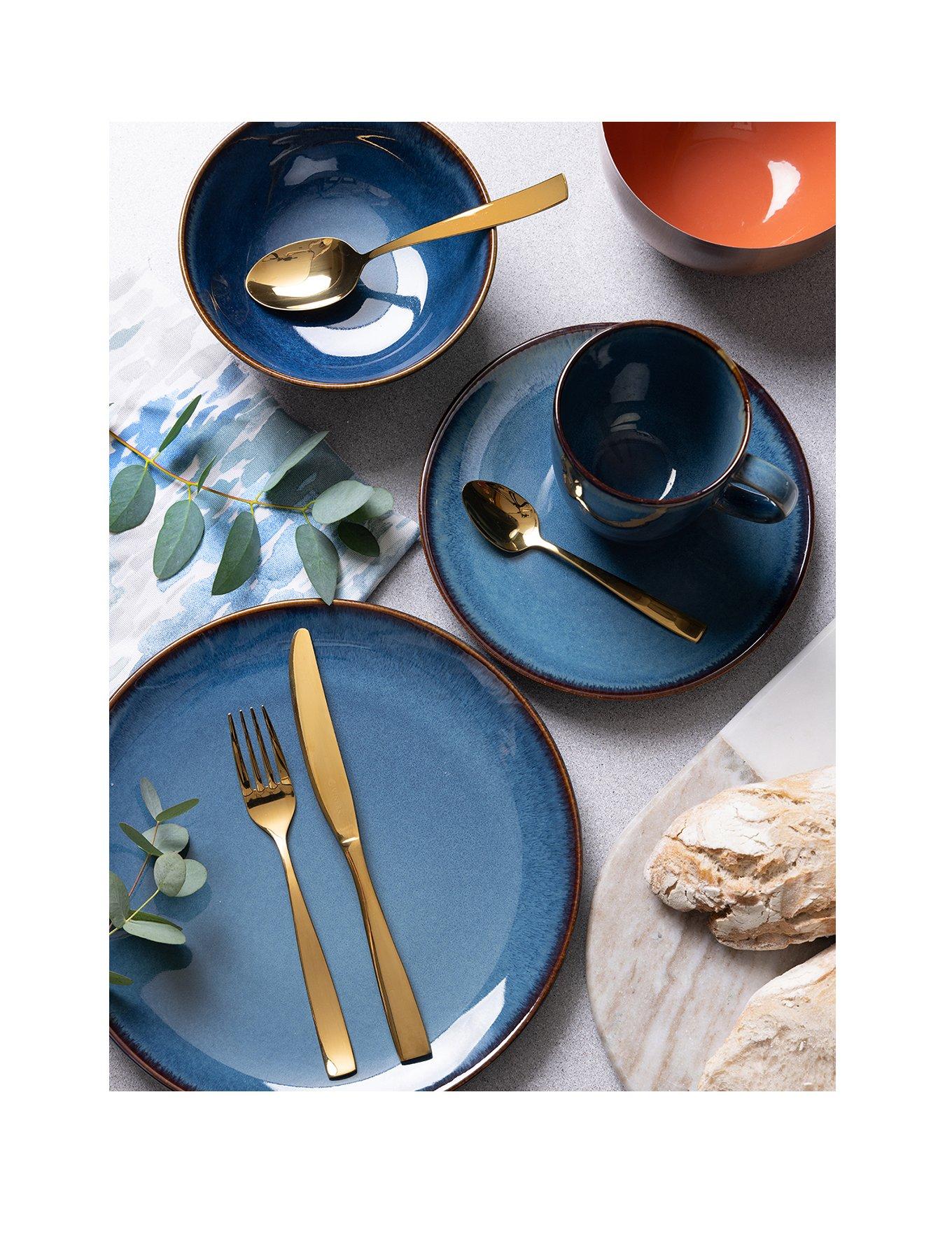 undefined Reactive Set of 4 Dinner Plates – Blue