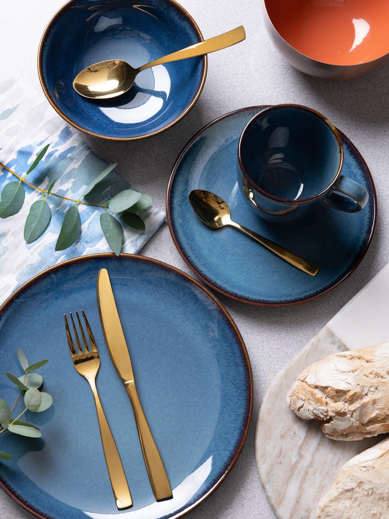 Image 3 of 4 of Mason Cash Reactive Set of 4 Bowls &ndash; Blue