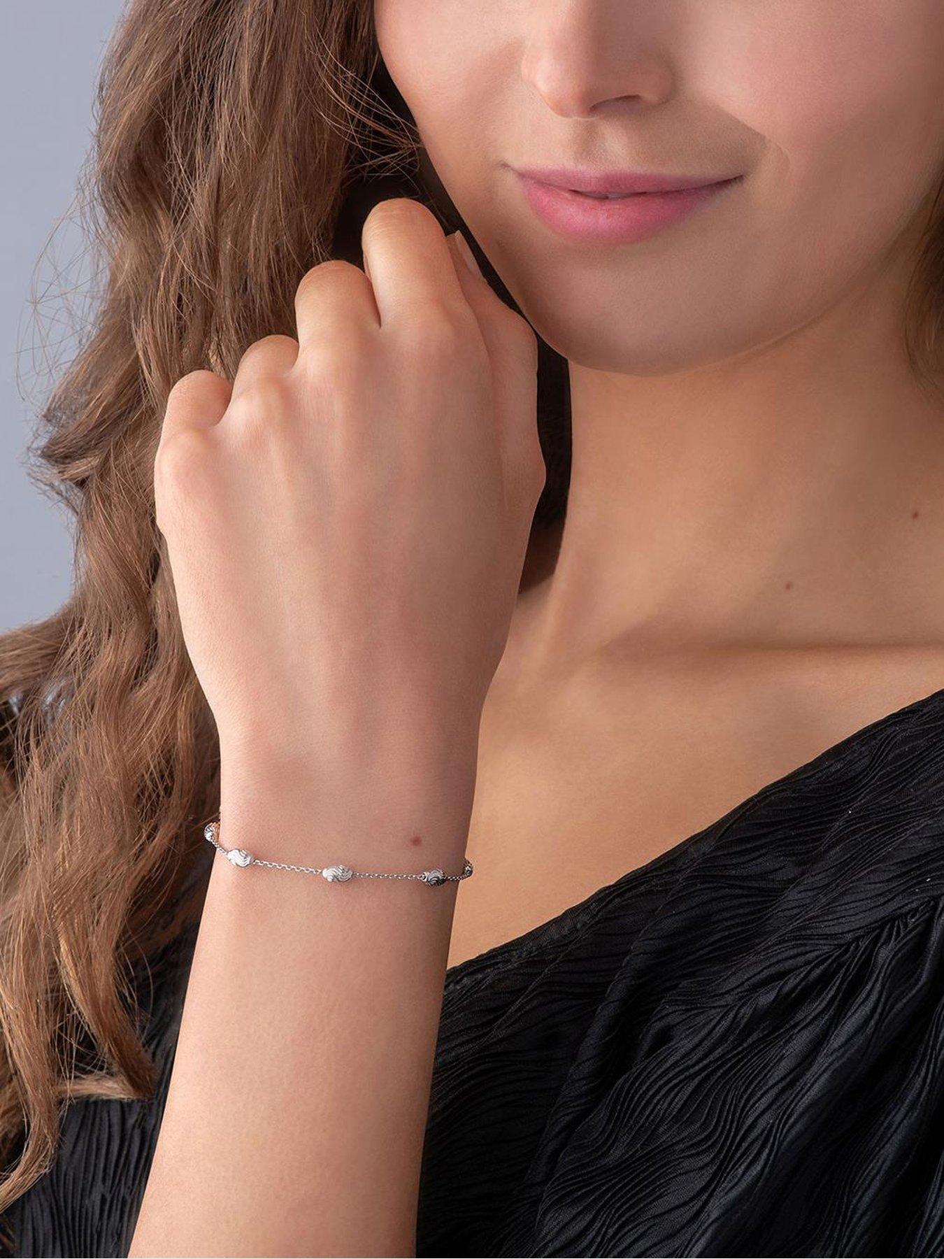 Sterling Silver Pebble Ladies Bracelet