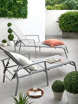 Product photograph of Very Home Set Of 2 Adjustable Loungers from very.co.uk