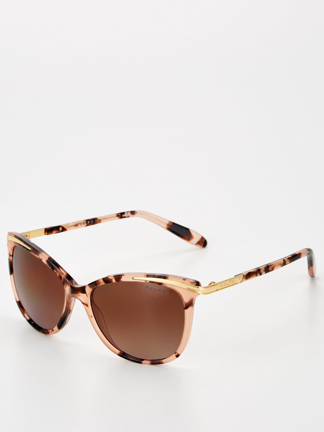 undefined Cat Eye Sunglasses - Shiny Pink Tortoise  &  Gold