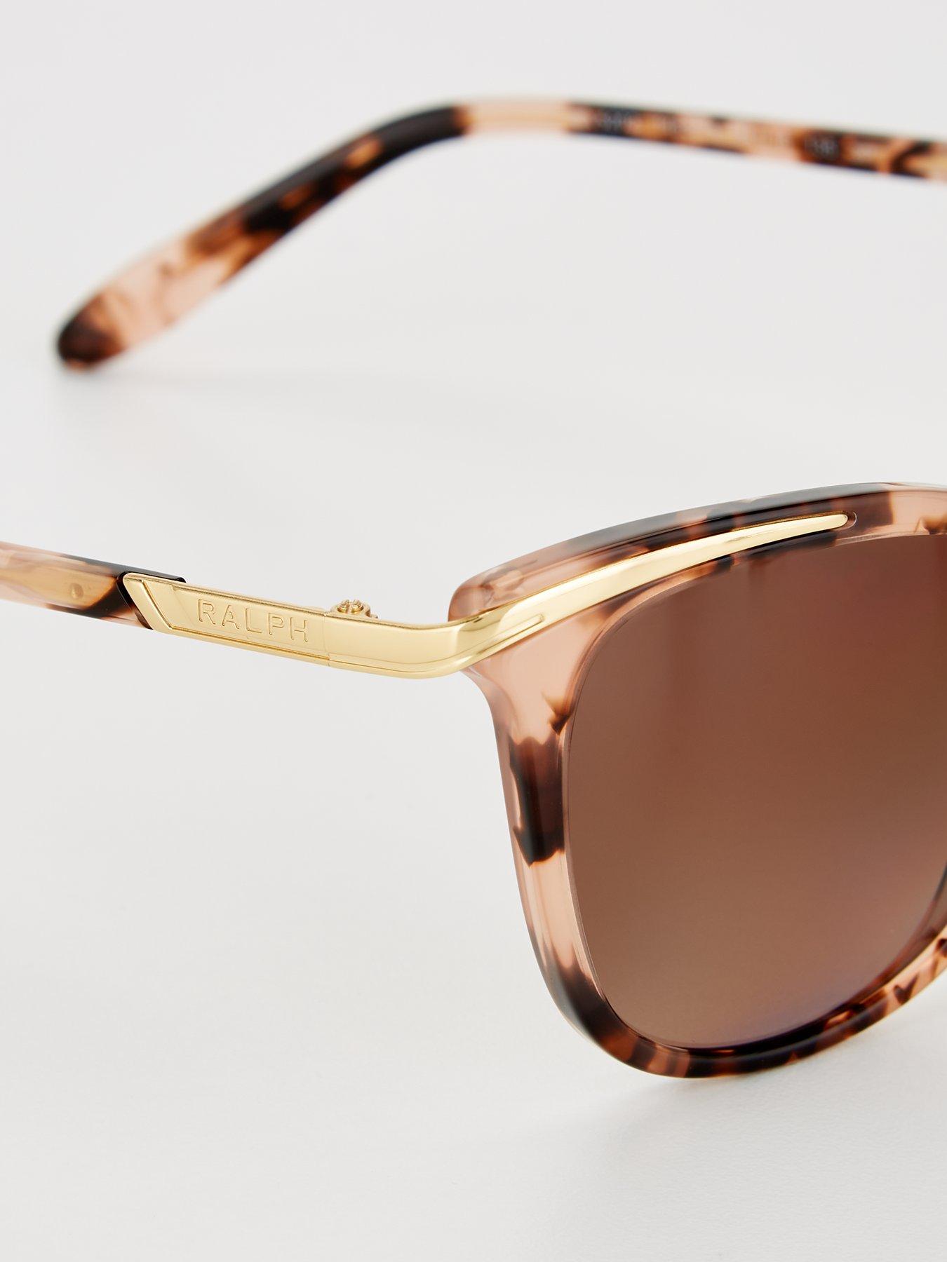 Image 2 of 4 of Ralph Cat Eye Sunglasses - Shiny Pink Tortoise &amp; Gold