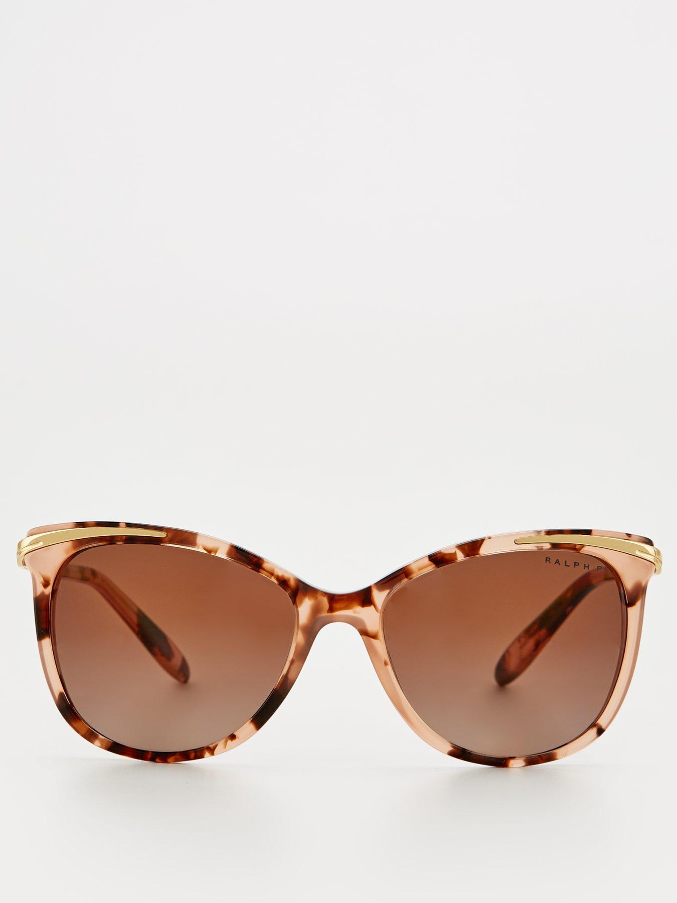 Image 3 of 4 of Ralph Cat Eye Sunglasses - Shiny Pink Tortoise &amp; Gold