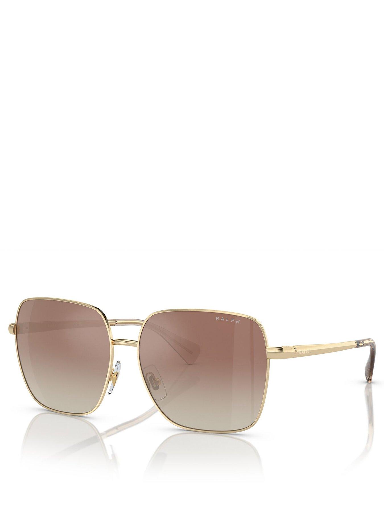 Ralph Square Gold Frame Sunglasses - Brown