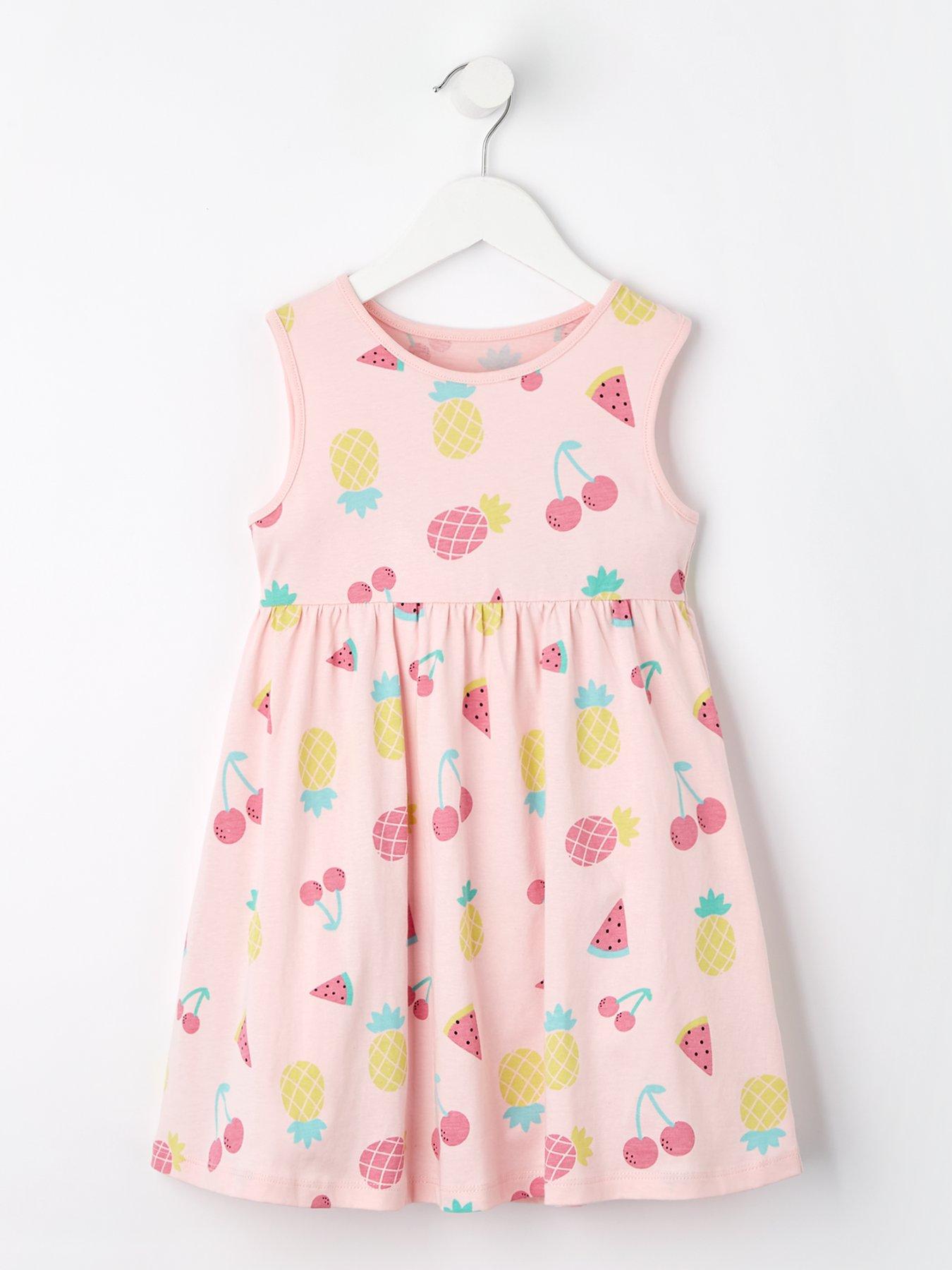 Everyday Girls Fruit Print Sleeveless Jersey Dress - Pink | Very.co.uk