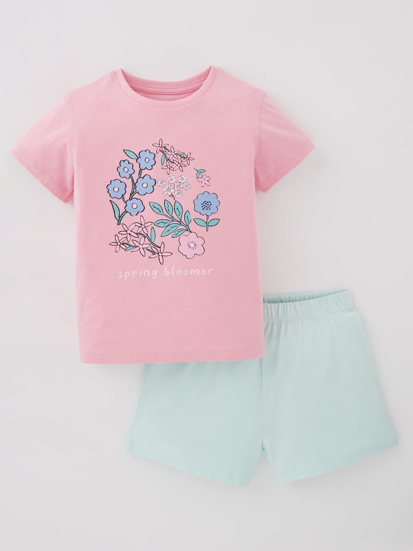 Everyday Girls Flower Short Sleeve T-Shirt and Short Set | Very.co.uk