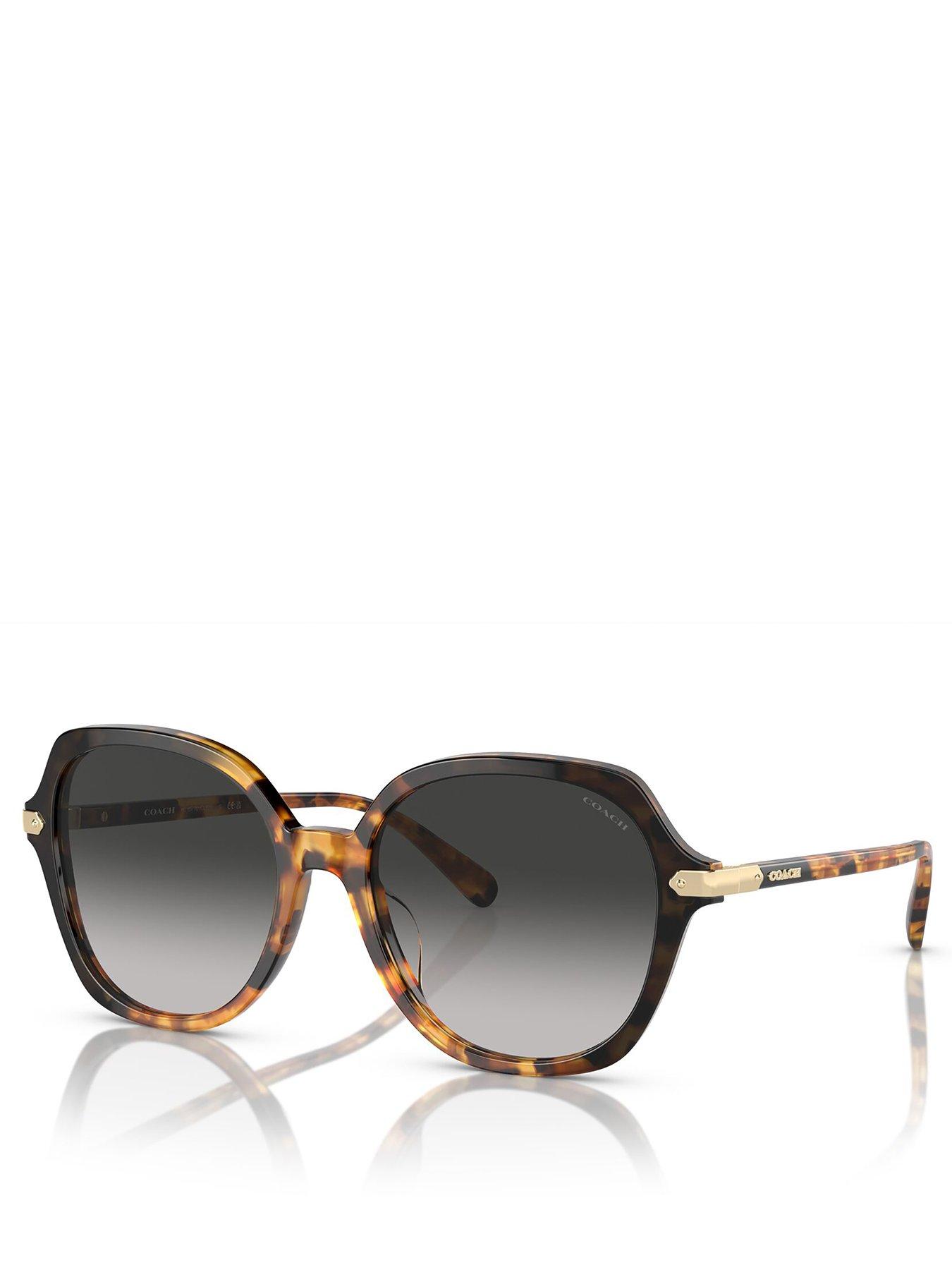 Image 1 of 4 of COACH Oversized Sunglasses - Honey Tortoise Black Gradient