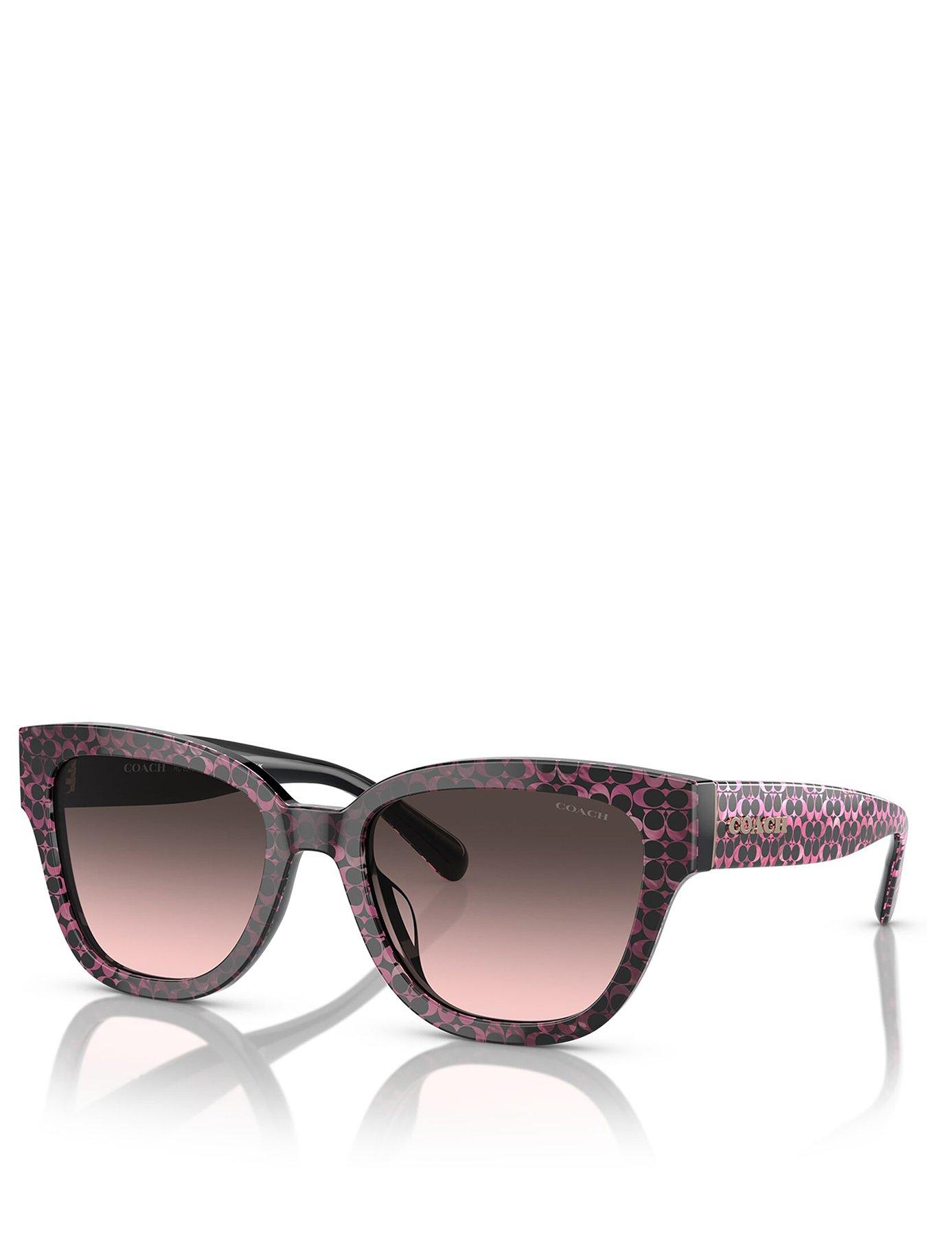 COACH Cat Eye Sunglasses Ruby Pearl Signature C Very