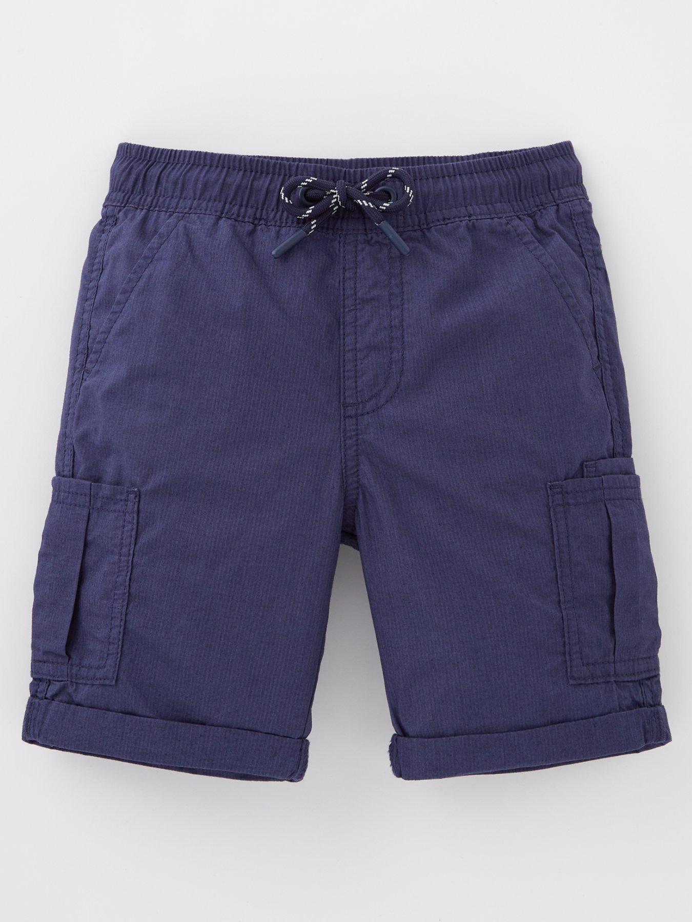 Boys Pull On Woven Cargo Short Navy