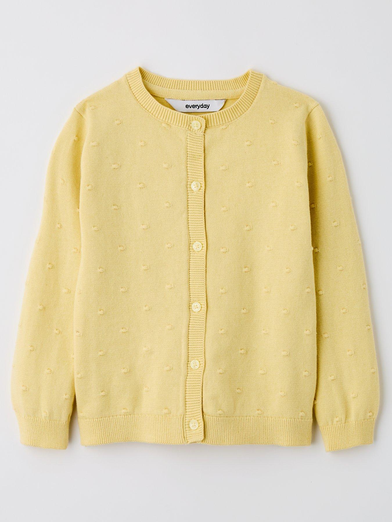 Girls Bobble Cardigan Lemon