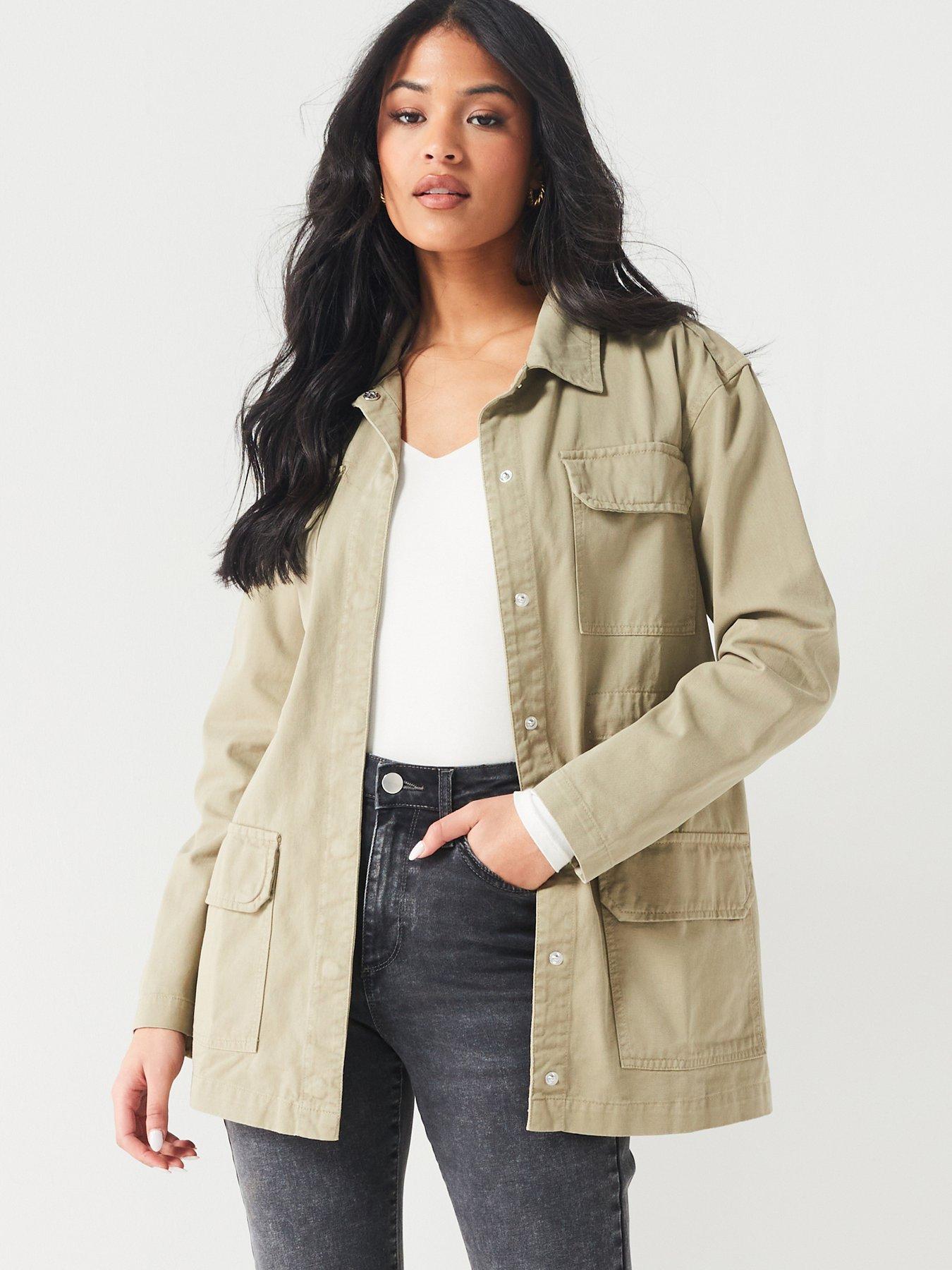 V by Very Pocket Utility Jacket Khaki Very