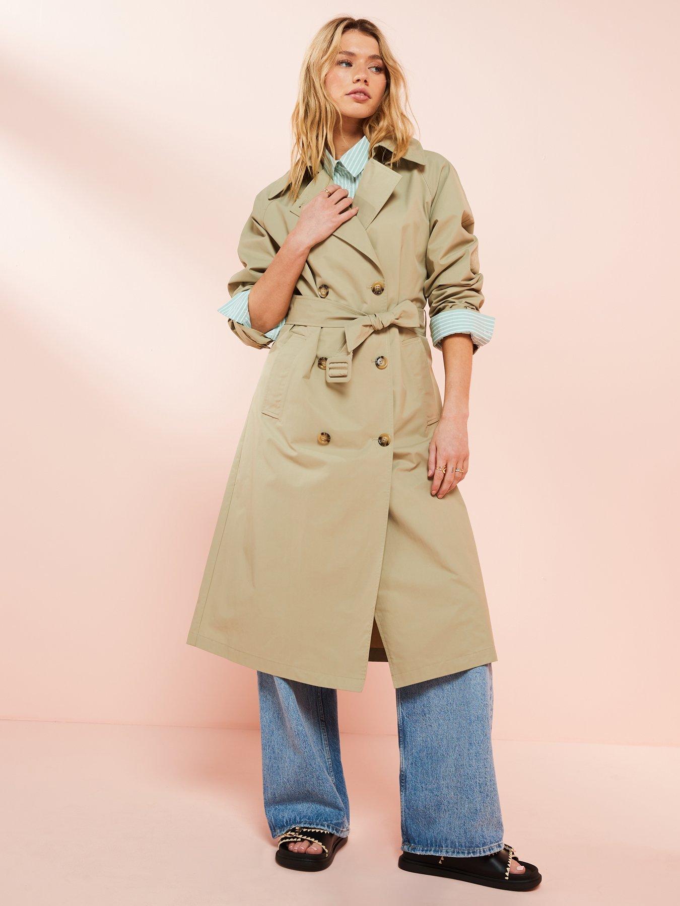 V by Very Relaxed Fit Trench Coat Light Khaki Very