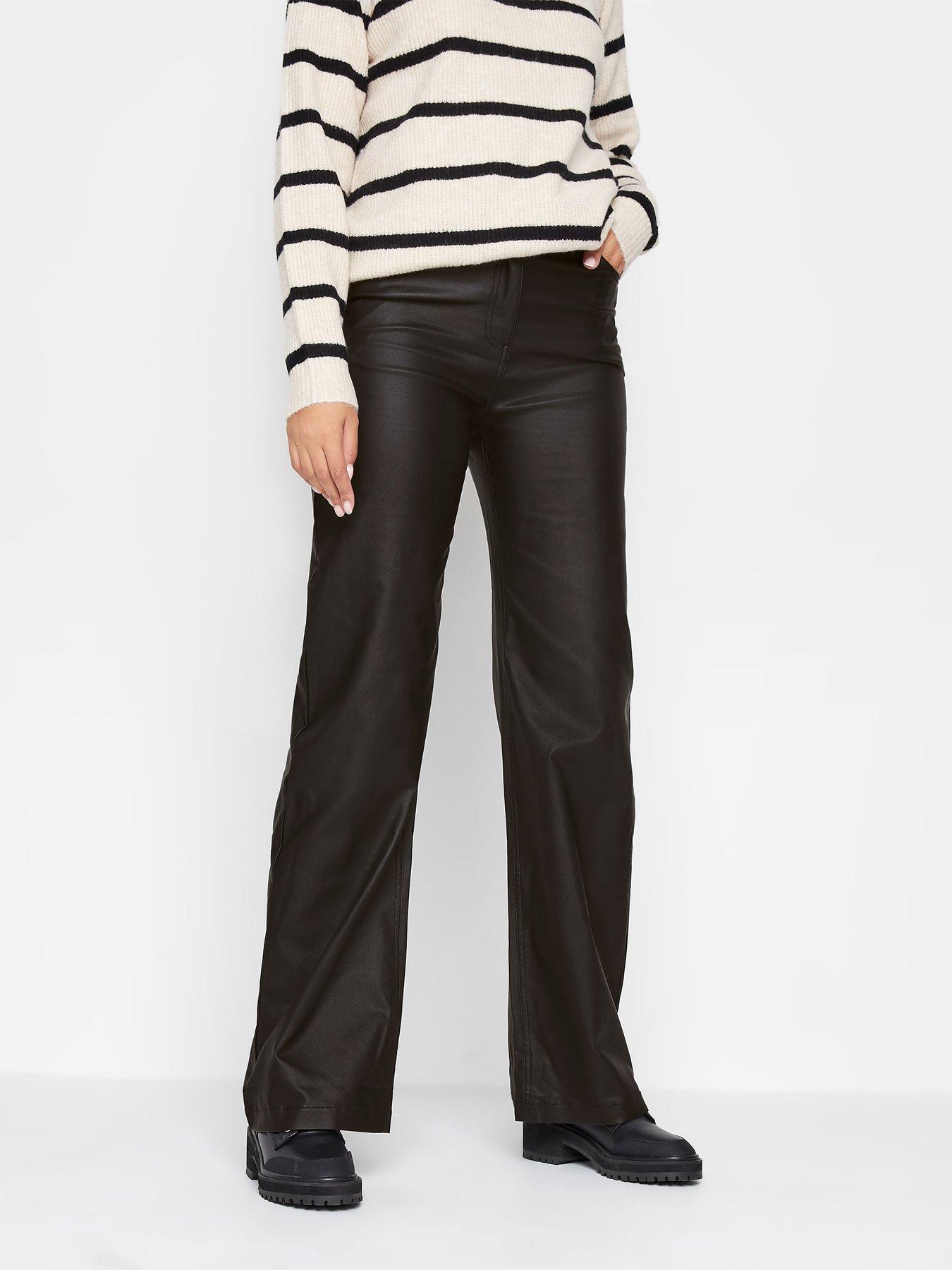 Long Tall Sally Women's Tall Coated Wide Leg Jeans in Black | Size: 20XL - Image 2