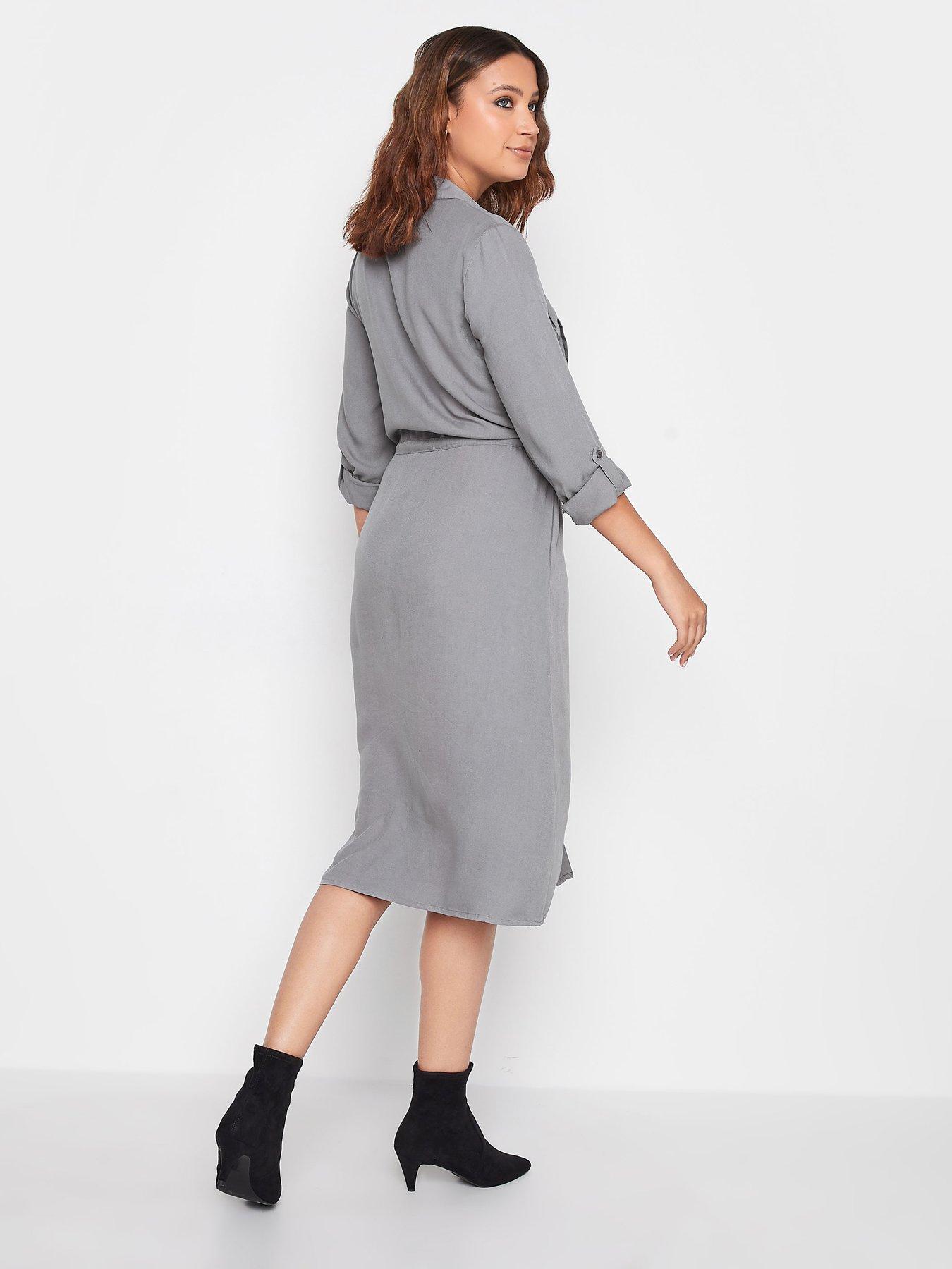 Grey midi shirt store dress