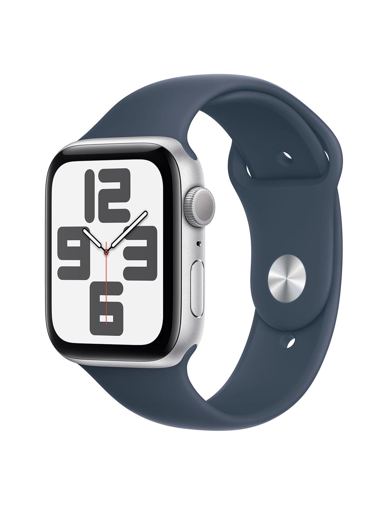 Apple Watch SE GPS 2023 44mm Silver Aluminium Case with Storm Blue Sport Band Very