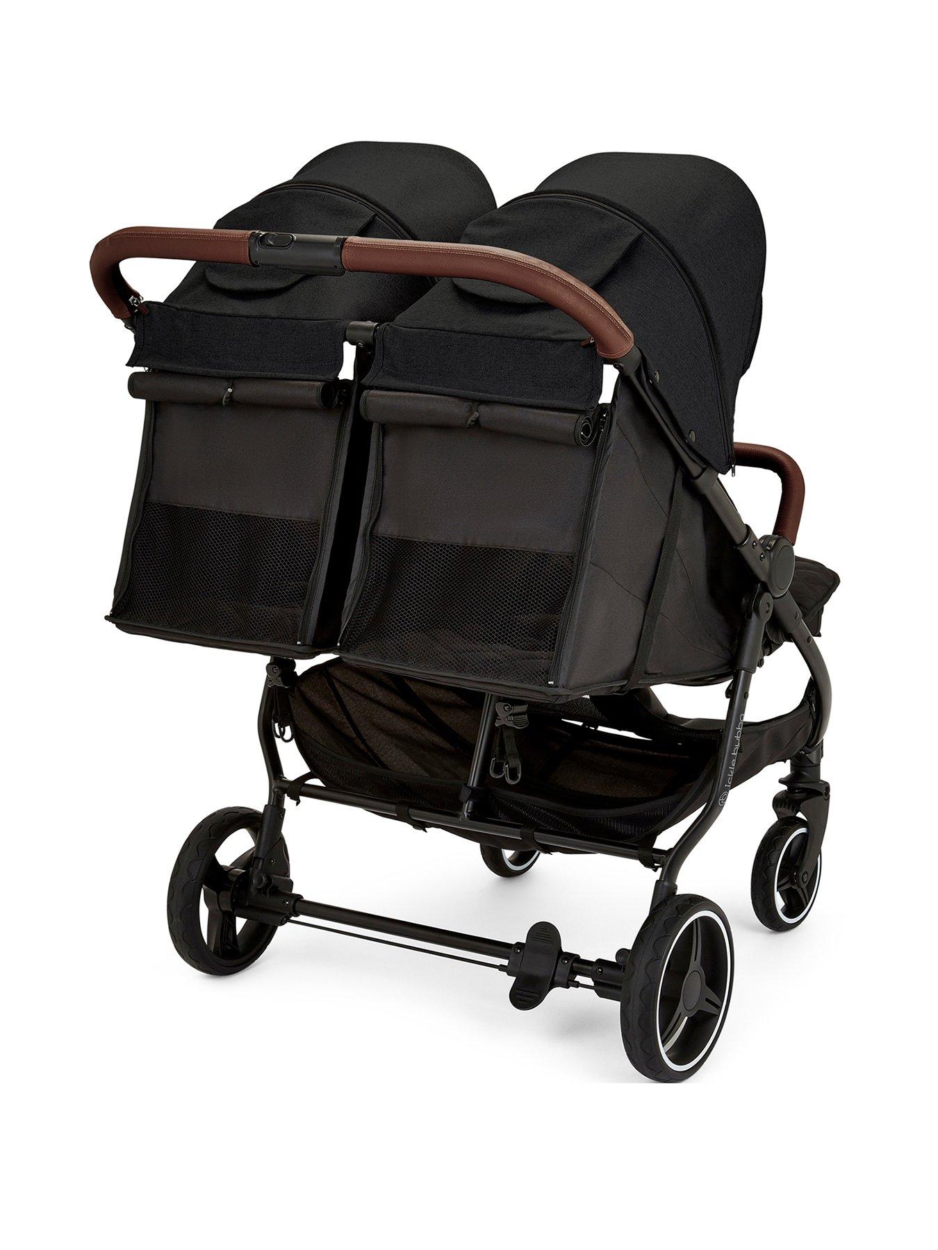 Ickle Bubba Venus Prime Double Stroller Black Black Tan Very