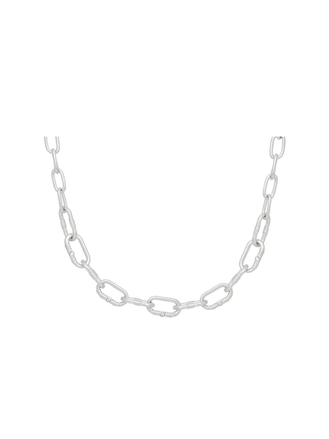 Product photograph of Bibi Bijoux Silver Courage Chunky Chain Necklace from very.co.uk