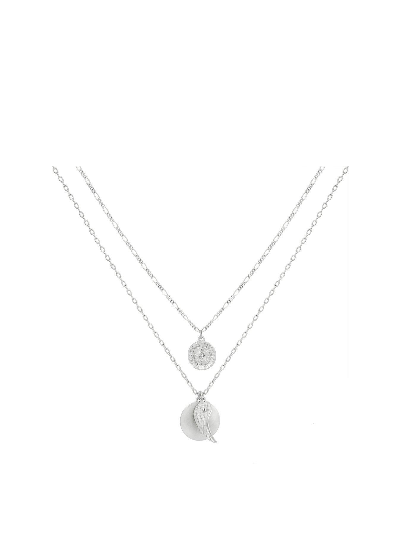 Product photograph of Bibi Bijoux Silver Serenity Layered Charm Necklace from very.co.uk
