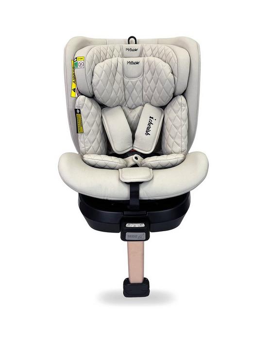 front image of my-babiie-group-0123-spin-isize-stone-car-seat