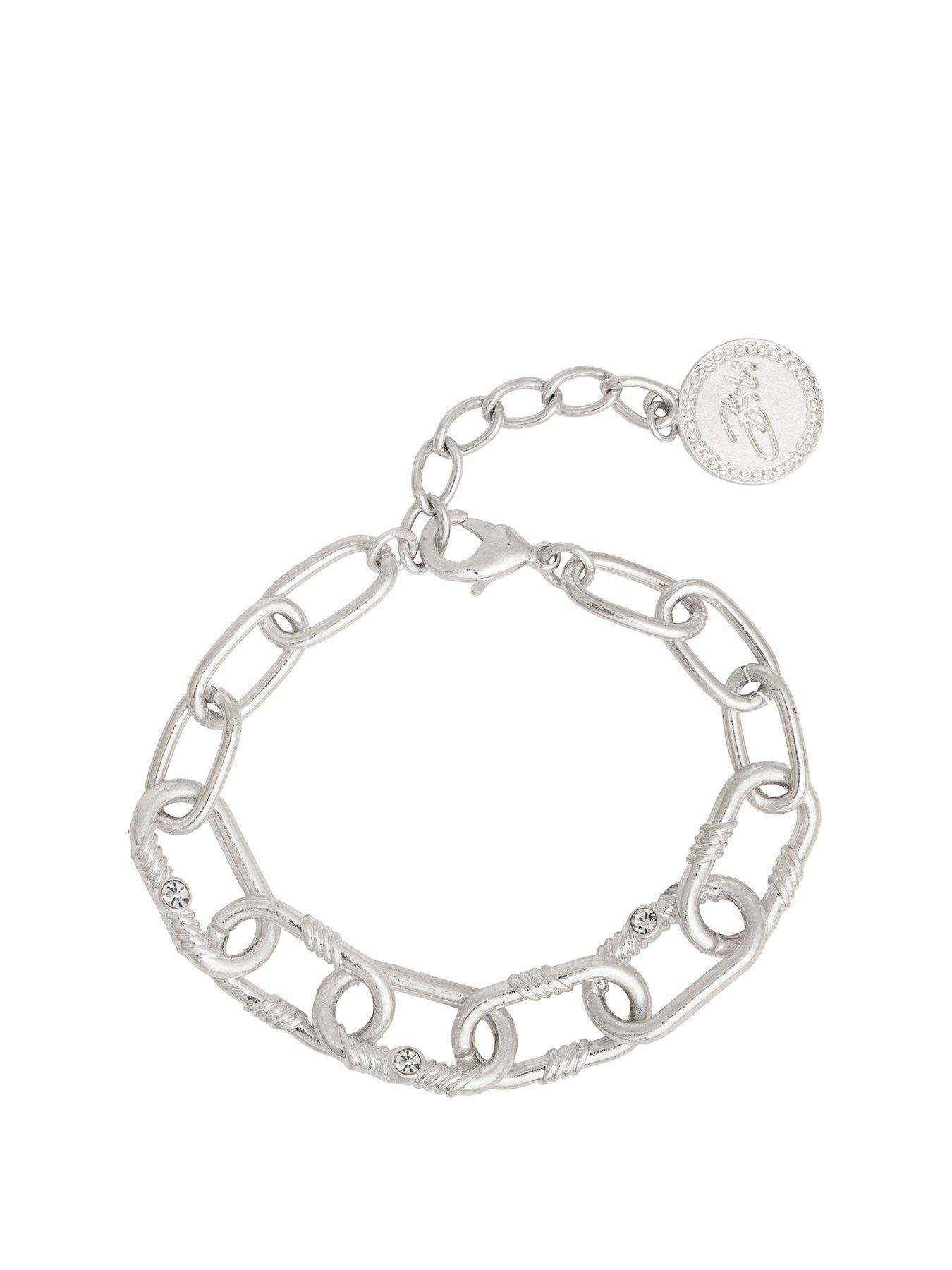 Product photograph of Bibi Bijoux Silver Courage Chunky Chain Bracelet from very.co.uk