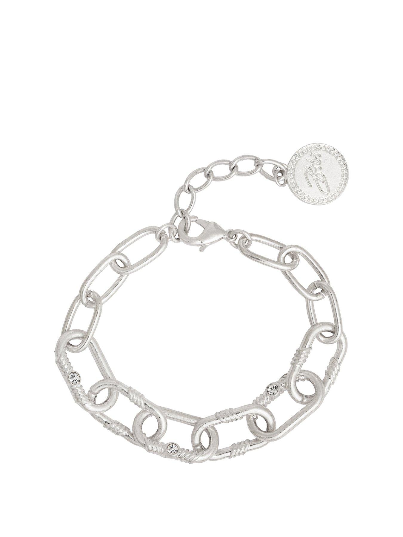 undefined Silver 'Courage' Chunky Chain Bracelet