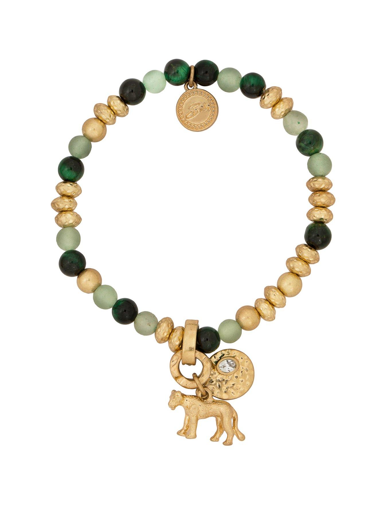 Product photograph of Bibi Bijoux Green Majesty Lioness Charm Bracelet from very.co.uk